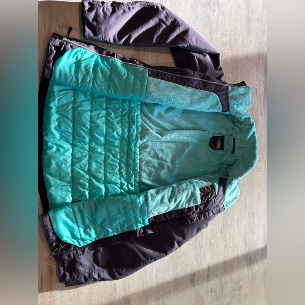 THE NORTH FACE Hyvent Women's Fleece Lined Winter Jacket Coat Purple Size XS - Picture 3 of 5